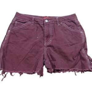 Dickies Y2K Purple Denim Cutoff Carpenter Shorts Grunge Raw Hem Womens Juniors 5